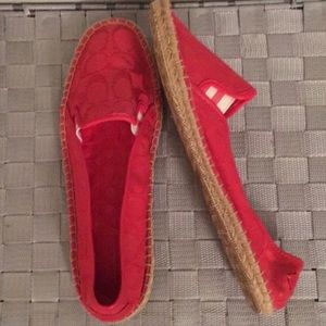 NWOT. Red Coach loafers